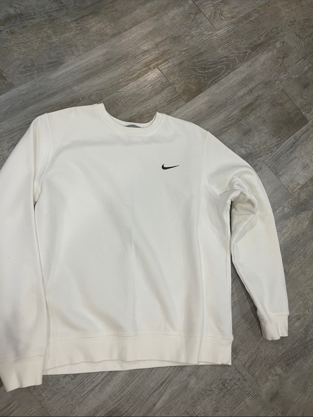 Nike Men’s White Crewneck with Black Swoosh
